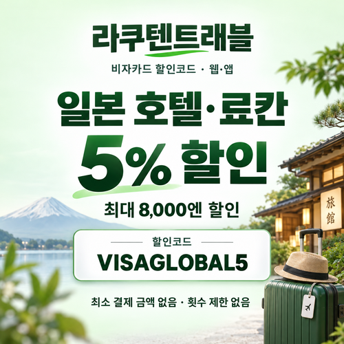 라쿠텐트래블 비자카드 5% 웹·앱 할인코드